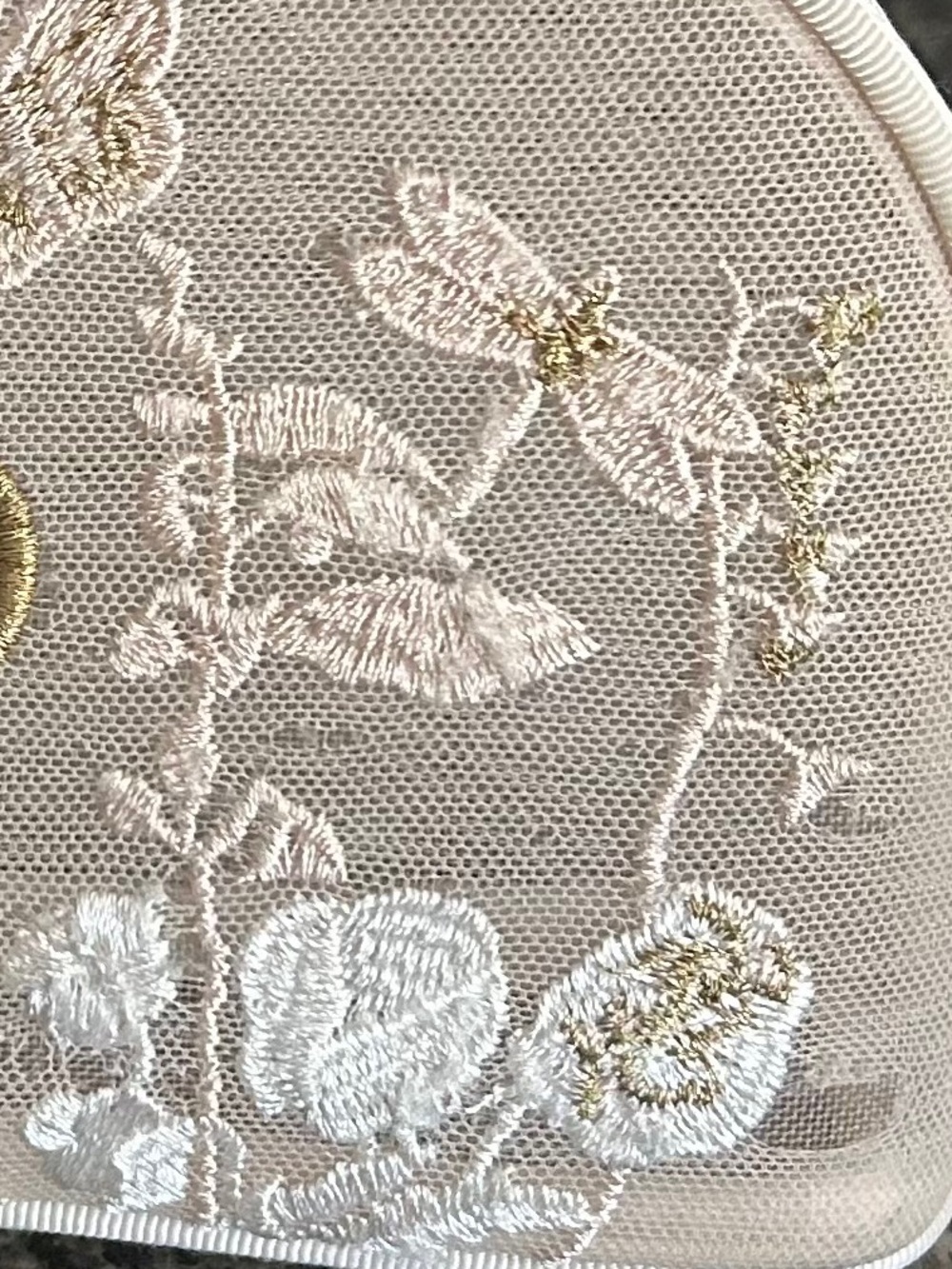 DIOR Embroidered Butterfly Floral Makeup Pouch - Cream - Picture 4 of 9